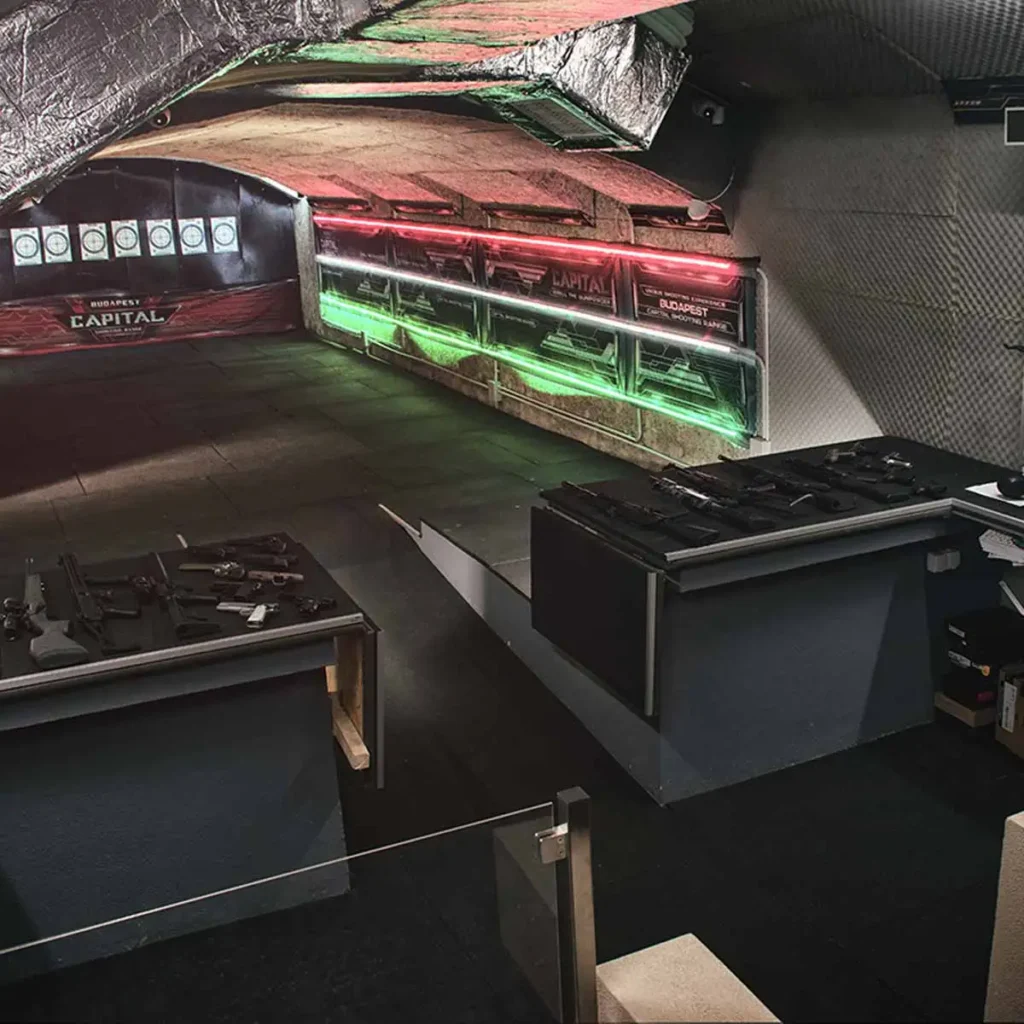 Budapest Shooting Range targets and firing lane